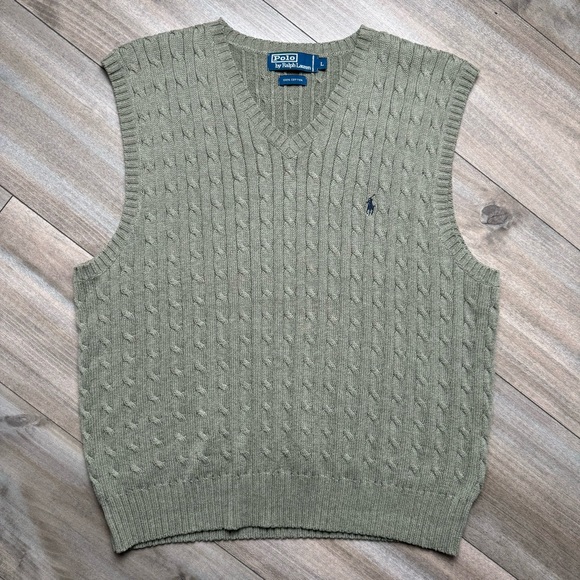 Ralph Lauren Other - Vintage 90s Ralph Lauren Men’s Sweater Vest Size Large Olive Green